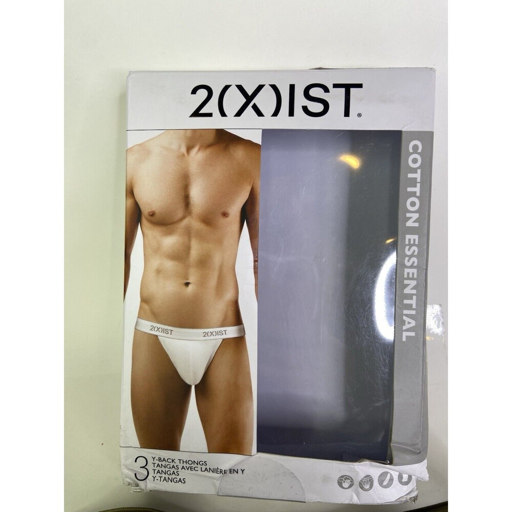 2xist Y Back Thongs Underwear 3 Pack Multicolor Cotton Essential Mens Size M - Picture 3 of 6